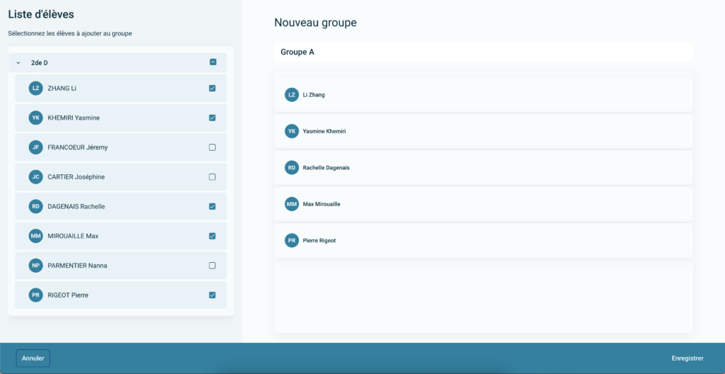 Nouvelles fonctionnalités pour l'enseignant