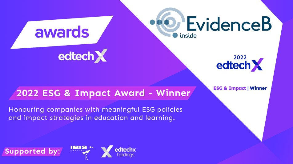 EvidenceB, la EdTech française, remporte le prix EdTechX ESG & Impact 2022